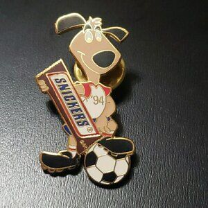 Vintage 1994 Snickers BooBoo Soccer pin back / hat pin lapel collectible